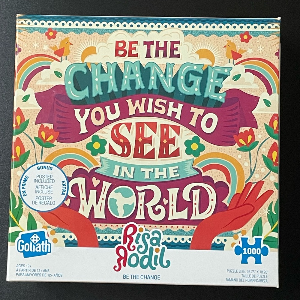 COMPLETE 1000 piece Goliath Be the Change Puzzle